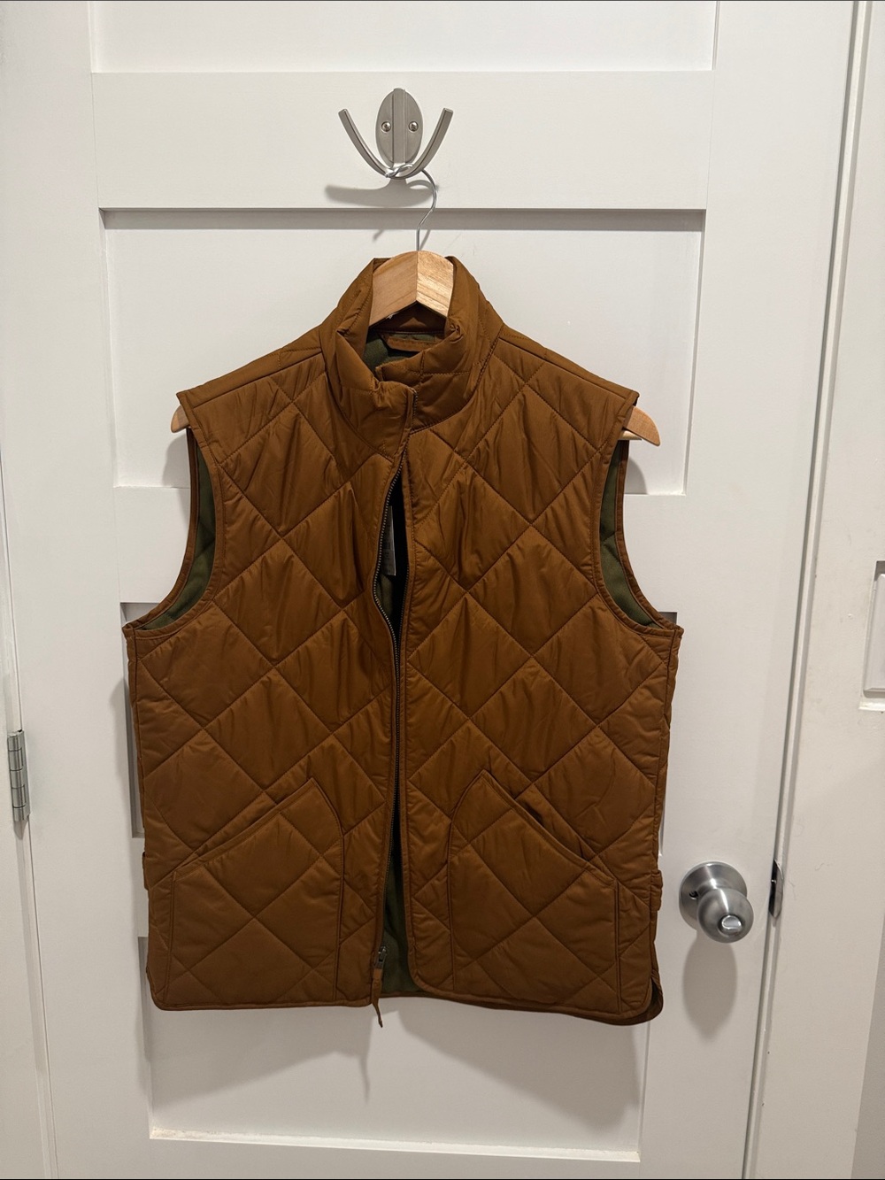 J. Crew Quilted Caramel Brown Men's Vest